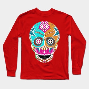 skull candy in wrestling mask ecopop pattern Long Sleeve T-Shirt